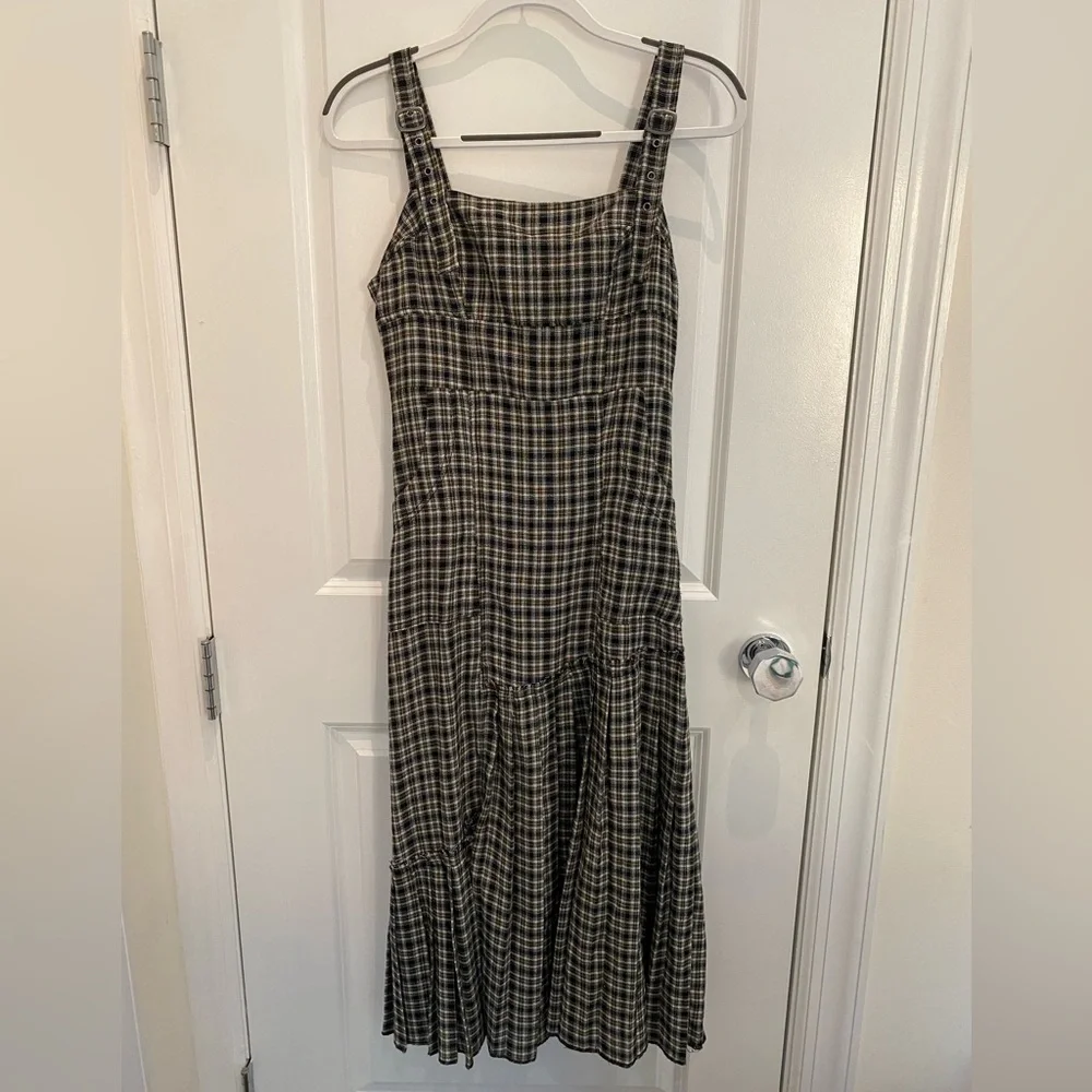 Urban Outfitters BDG Plaid Asymmetrical Patchwork Maxi Dress - Picture 1 of 6